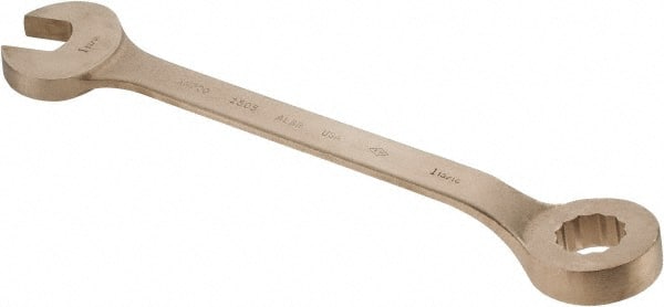 Ampco - 1-13/16" 12 Point Offset Combination Wrench - 15° Offset Angle, 22-3/4" OAL, Aluminum Bronze, Plain Finish - Exact Tooling