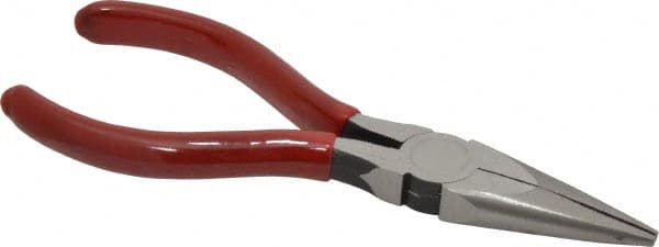 Proto - 5-9/16" OAL, 1-11/16" Jaw Length x 1/2" Jaw Width, Long Nose Needle Nose Pliers - Serrated Jaw, Plastisol Handles - Exact Tooling