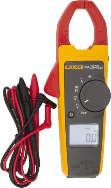 Fluke - 373, CAT IV, CAT III, Digital True RMS Clamp Meter with 1.26" Clamp On Jaws - 600 VAC/VDC, 600 AC Amps, Measures Voltage, Capacitance, Current, Resistance - Exact Tooling