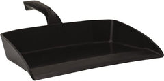 Vikan - 12-1/2" Wide Handheld Dustpan - Plastic Body, 4-1/2" Handle, Black - Exact Tooling