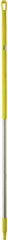 Vikan - 60 x 1-1/4" Stainless Steel Squeegee Handle - European Threaded Connection, Yellow - Exact Tooling