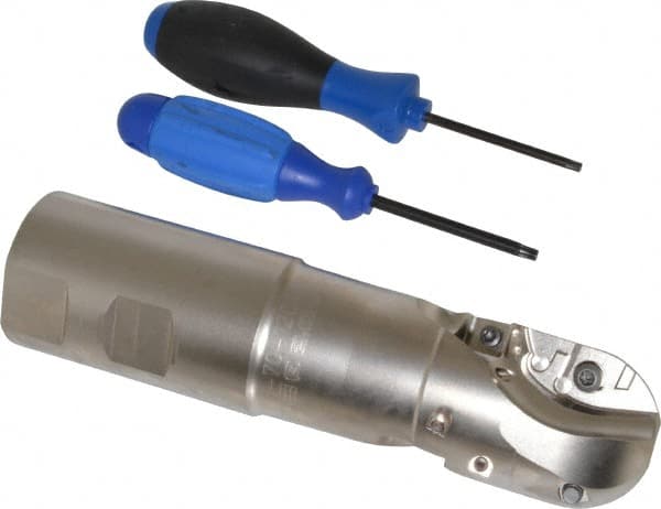 Seco - 2" Cut Diam, 2-3/4" Max Depth of Cut, 2" Shank Diam, 7.96" OAL, Indexable Ball Nose End Mill - Straight Shank, R218.20 Toolholder, 218.20-250.R/SCET 12 Insert - Exact Tooling