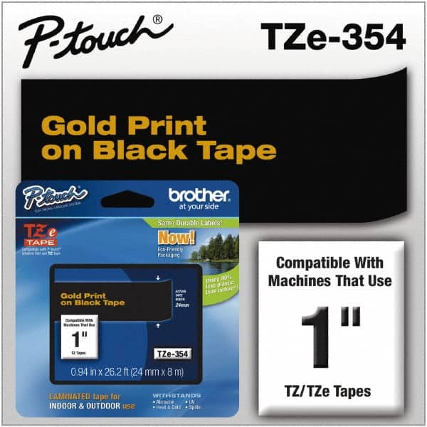 Brother - 1" Wide, Black Tape Cassette - For Label Maker - Exact Tooling