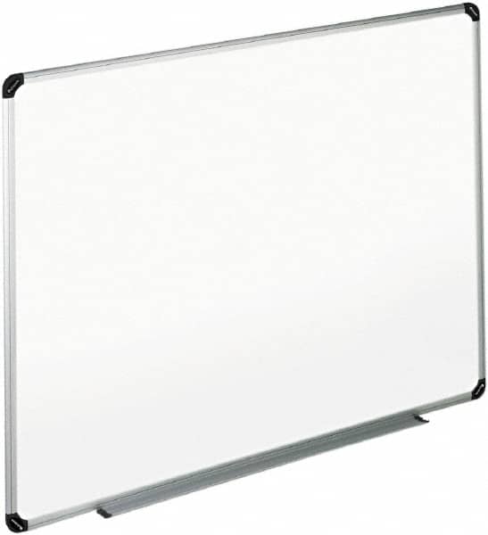 UNIVERSAL - 36" High x 48" Wide Erasable Melamine Marker Boards - Aluminum/Plastic Frame, 49.67" Deep, Includes Accessory Tray/Rail & Mounting Kit - Exact Tooling
