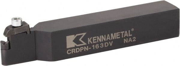 Kennametal - CRDP, Neutral Cut, 0° Lead Angle, 1" Shank Height x 1" Shank Width, Neutral Rake Indexable Turning Toolholder - 6" OAL, R..V45 Insert Compatibility, Series V-Bottom Round - Exact Tooling