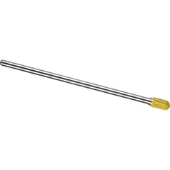 Made in USA - 1/2" Cut Diam, 0.2362" Shank Diam, Cylinder with Radius Head Single Cut Burr - Carbide, 25mm LOC, 175mm OAL - Exact Tooling