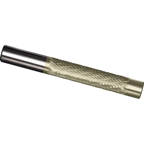 Made in USA - 3/8" Diam, 2" LOC, Solid Carbide Diamond Pattern Router Bit - Right Hand Cut, 4" OAL, 3/8" Shank Diam, Use on Cast Iron, Stainless, Steel, Titanium - Exact Tooling