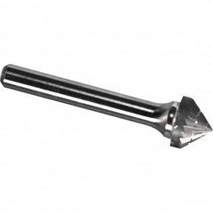 Made in USA - 6mm Cut Diam, 0.2362" Shank Diam, Cone Head Chipbreaker Cut Burr - Carbide, 3mm LOC, 50mm OAL - Exact Tooling