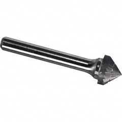 Made in USA - 9.5mm Cut Diam, 0.2362" Shank Diam, Cone Head Chipbreaker Cut Burr - Carbide, 4.7mm LOC, 49.7mm OAL - Exact Tooling