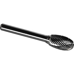 Made in USA - 1/2" Cut Diam, 0.2362" Shank Diam, Oval Head Chipbreaker Cut Burr - Carbide, 22mm LOC, 67mm OAL - Exact Tooling