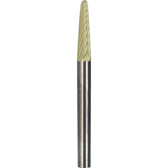 Made in USA - 6mm Cut Diam, 0.2362" Shank Diam, Cone Head Aluma Cut Burr - Carbide, 16mm LOC, 50mm OAL - Exact Tooling