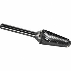 Made in USA - 8mm Cut Diam, 0.2362" Shank Diam, Cone Head Chipbreaker Cut Burr - Carbide, 22mm LOC, 67mm OAL - Exact Tooling