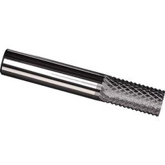 Made in USA - 3/8" Diam, 1" LOC, Plain End, Solid Carbide Diamond Pattern Router Bit - Right Hand Cut, 2-1/2" OAL, 3/8" Shank Diam, Use on Carbon & Honeycomb, Carbon Fiber, Composite, Fiberglass, Graphite - Exact Tooling