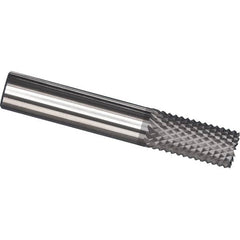 Made in USA - 1/8" Diam, 1/2" LOC, Burr End, Solid Carbide Diamond Pattern Router Bit - Right Hand Cut, 1-1/2" OAL, 1/8" Shank Diam, Use on Carbon & Honeycomb, Carbon Fiber, Composite, Fiberglass, Graphite - Exact Tooling