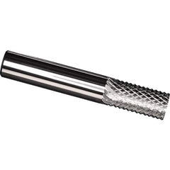 Made in USA - 1/4" Diam, 3/4" LOC, Plain End, Solid Carbide Diamond Pattern Router Bit - Right Hand Cut, 2-1/2" OAL, 1/4" Shank Diam, Use on Carbon & Honeycomb, Carbon Fiber, Composite, Fiberglass, Graphite - Exact Tooling