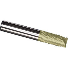 Made in USA - 10mm Diam, 25mm LOC, End Mill End, Solid Carbide Diamond Pattern Router Bit - Right Hand Cut, 63mm OAL, Use on Fiberglass - Exact Tooling