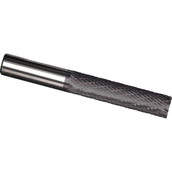 Made in USA - 7/16" Diam, 1" LOC, Plain End, Solid Carbide Diamond Pattern Router Bit - Right Hand Cut, 3" OAL, 7/16" Shank Diam, Use on Cast Iron, Stainless, Steel, Titanium - Exact Tooling
