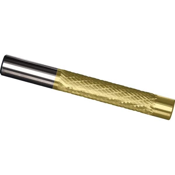 Made in USA - 1/2" Diam, 2" LOC, Solid Carbide Diamond Pattern Router Bit - Right Hand Cut, 4" OAL, 1/2" Shank Diam, Use on Cast Iron, Stainless, Steel, Titanium - Exact Tooling