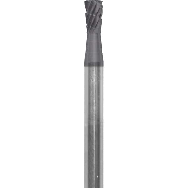 Made in USA - 6.3mm Cut Diam, 0.0925" Shank Diam, Double Cut Burr - Carbide, 6.3mm LOC, 45mm OAL - Exact Tooling