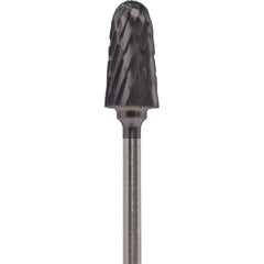 Made in USA - 7mm Cut Diam, 0.0925" Shank Diam, Cone Head Double Cut Burr - Carbide, 14mm LOC, 52mm OAL - Exact Tooling