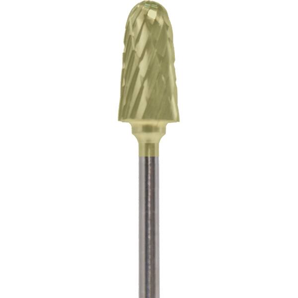 Made in USA - 7mm Cut Diam, 0.0925" Shank Diam, Cone Head Double Cut Burr - Carbide, 14mm LOC, 52mm OAL - Exact Tooling
