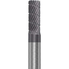 Made in USA - 6mm Cut Diam, 0.2362" Shank Diam, Cylinder Head Chipbreaker Cut Burr - Carbide, 16mm LOC, 50mm OAL - Exact Tooling