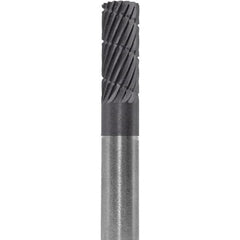 Made in USA - 6mm Cut Diam, 0.2362" Shank Diam, Cylinder Head Chipbreaker Cut Burr - Carbide, 16mm LOC, 50mm OAL - Exact Tooling