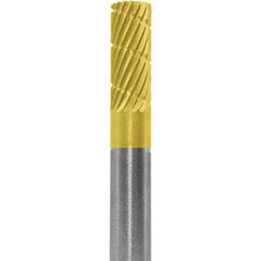 Made in USA - 6mm Cut Diam, 0.2362" Shank Diam, Cylinder Head Double Cut Burr - Carbide, 16mm LOC, 50mm OAL - Exact Tooling