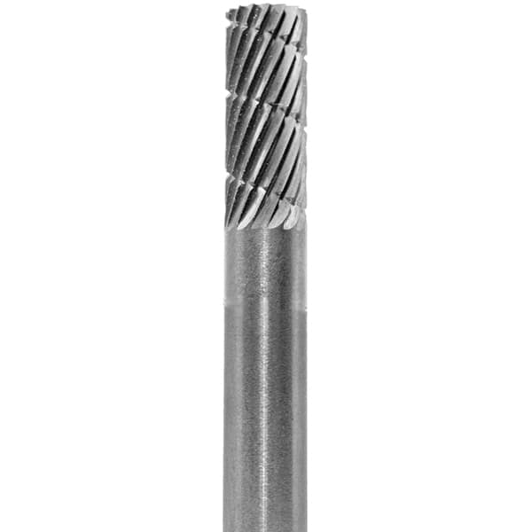 Made in USA - 6mm Cut Diam, 0.2362" Shank Diam, Cylinder Head Chipbreaker Cut Burr - Carbide, 16mm LOC, 50mm OAL - Exact Tooling