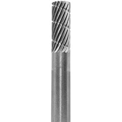 Made in USA - 6mm Cut Diam, 0.2362" Shank Diam, Cylinder Head Chipbreaker Cut Burr - Carbide, 16mm LOC, 50mm OAL - Exact Tooling