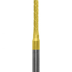 Made in USA - 1/16" Cut Diam, 0.0925" Shank Diam, Cylinder Head Chipbreaker Cut Burr - Carbide, 3/8" LOC, 1-1/2" OAL - Exact Tooling