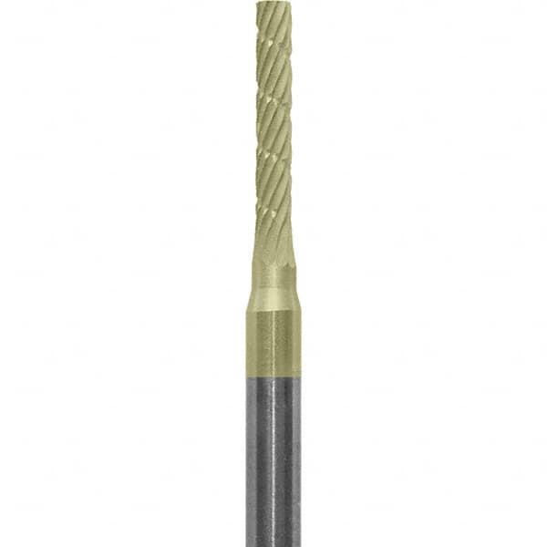 Made in USA - 1/16" Cut Diam, 0.0925" Shank Diam, Cylinder Head Chipbreaker Cut Burr - Carbide, 3/8" LOC, 1-1/2" OAL - Exact Tooling