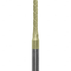 Made in USA - 1/16" Cut Diam, 0.0925" Shank Diam, Cylinder Head Chipbreaker Cut Burr - Carbide, 3/8" LOC, 1-1/2" OAL - Exact Tooling