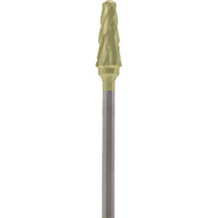 Made in USA - 5mm Cut Diam, 0.0925" Shank Diam, Cone Head Double Cut Burr - Carbide, 13mm LOC, 51mm OAL - Exact Tooling