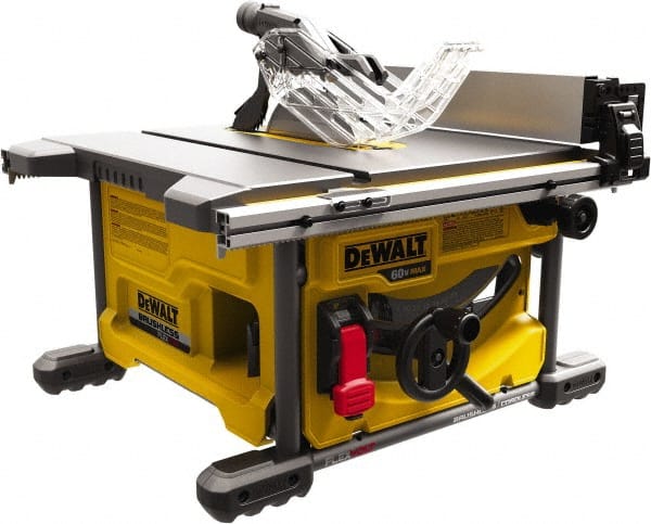 DeWALT - 8-1/4" Blade Diam, Table Saw - 5,800 RPM, 19-1/16" Table Depth x 19-1/16" Table Width, 60 Volts, 5/8" Arbor - Exact Tooling