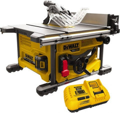 DeWALT - 8-1/4" Blade Diam, Table Saw - 5,800 RPM, 19-1/16" Table Depth x 19-1/16" Table Width, 60 Volts, 3/8" Arbor - Exact Tooling