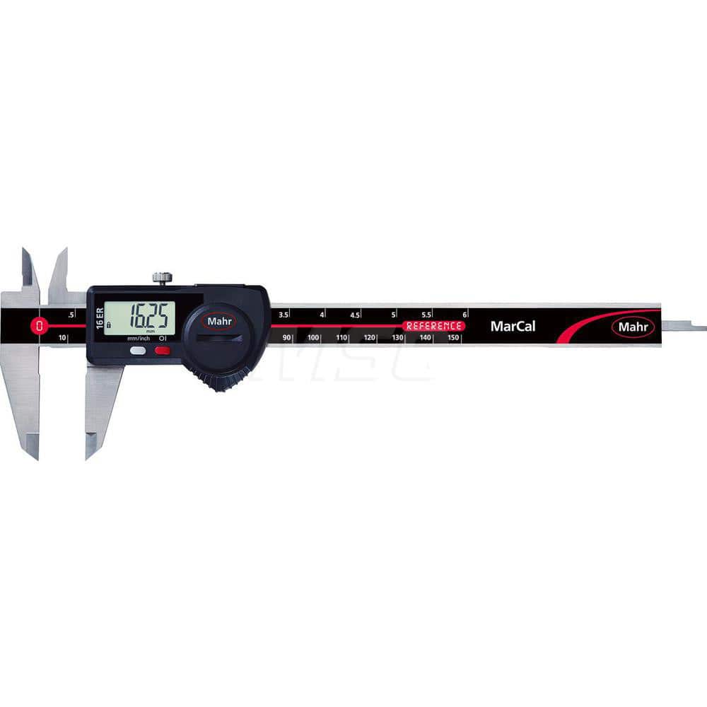 Mahr - Electronic Calipers; Minimum Measurement (mm): 0.00 ; Minimum Measurement (Decimal Inch): 0.0000 ; Maximum Measurement (Decimal Inch): 6 ; Maximum Measurement (mm): 150.00 ; Accuracy Plus/Minus (Decimal Inch): 0.0010 ; Accuracy Plus/Minus (mm): 0. - Exact Tooling
