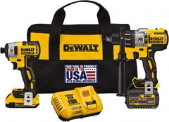 DeWALT - 20 Volt Cordless Tool Combination Kit - Includes 1/2" Brushless Hammerdrill & 1/4" Brushless Compact Impact Driver, Lithium-Ion Battery Included - Exact Tooling