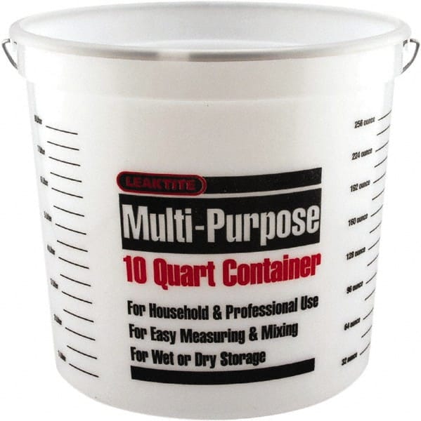 SEYMOUR-MIDWEST - 10 Qt, Plastic Round White Bucket & Pail Kit - Handle Included - Exact Tooling