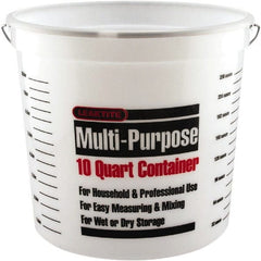 SEYMOUR-MIDWEST - 10 Qt, Plastic Round White Bucket & Pail Kit - Handle Included - Exact Tooling