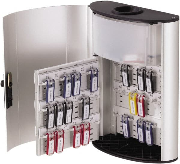 DURABLE - 54 Keys, Silver Key Box - 11-3/4" Wide x 4-5/8" Deep x 15-1/2" High - Exact Tooling