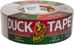 Duck - 1-7/8" x 45 Yds Silver Duct Tape - 11.5 mil, Rubber Adhesive, Vinyl Backing, 32 Lb/ln Tensile Strength, Series DUC - Exact Tooling