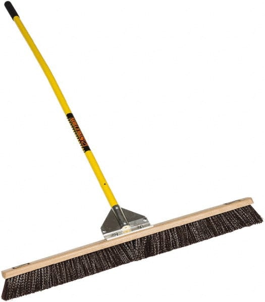 SEYMOUR-MIDWEST - 36" General Purpose Polypropylene Push Broom - 3" Bristle Length, Wood Block, Bolt-On Handle Connection, Handle Included - Exact Tooling