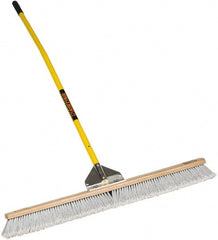 SEYMOUR-MIDWEST - 36" Fine Particle Polypropylene Push Broom - 3" Bristle Length, Wood Block, Bolt-On Handle Connection, Handle Included - Exact Tooling