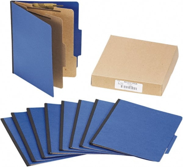 ACCO - 11 x 8 1/2", Letter Size, Dark Blue, File Folders with Top Tab - Right of Center Tab Cut Location - Exact Tooling