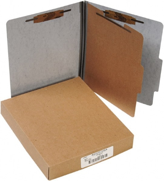 ACCO - 11 x 8 1/2", Letter Size, Gray, File Folders with Top Tab - Right of Center Tab Cut Location - Exact Tooling