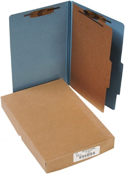 ACCO - 14 x 8 1/2", Legal, Sky Blue, File Folders with Top Tab - Right of Center Tab Cut Location - Exact Tooling