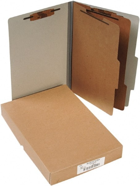 ACCO - 14 x 8 1/2", Legal, Gray, File Folders with Top Tab - Right of Center Tab Cut Location - Exact Tooling