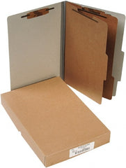 ACCO - 14 x 8 1/2", Legal, Gray, File Folders with Top Tab - Right of Center Tab Cut Location - Exact Tooling