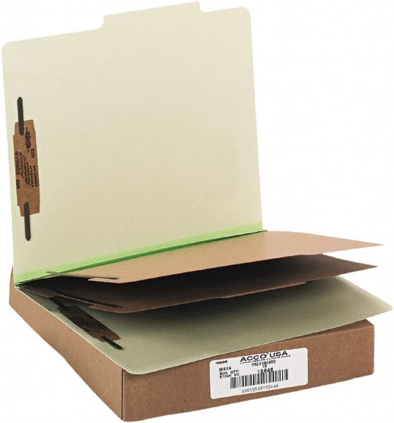 ACCO - 11 x 8 1/2", Letter Size, Leaf Green, File Folders with Top Tab - Right of Center Tab Cut Location - Exact Tooling